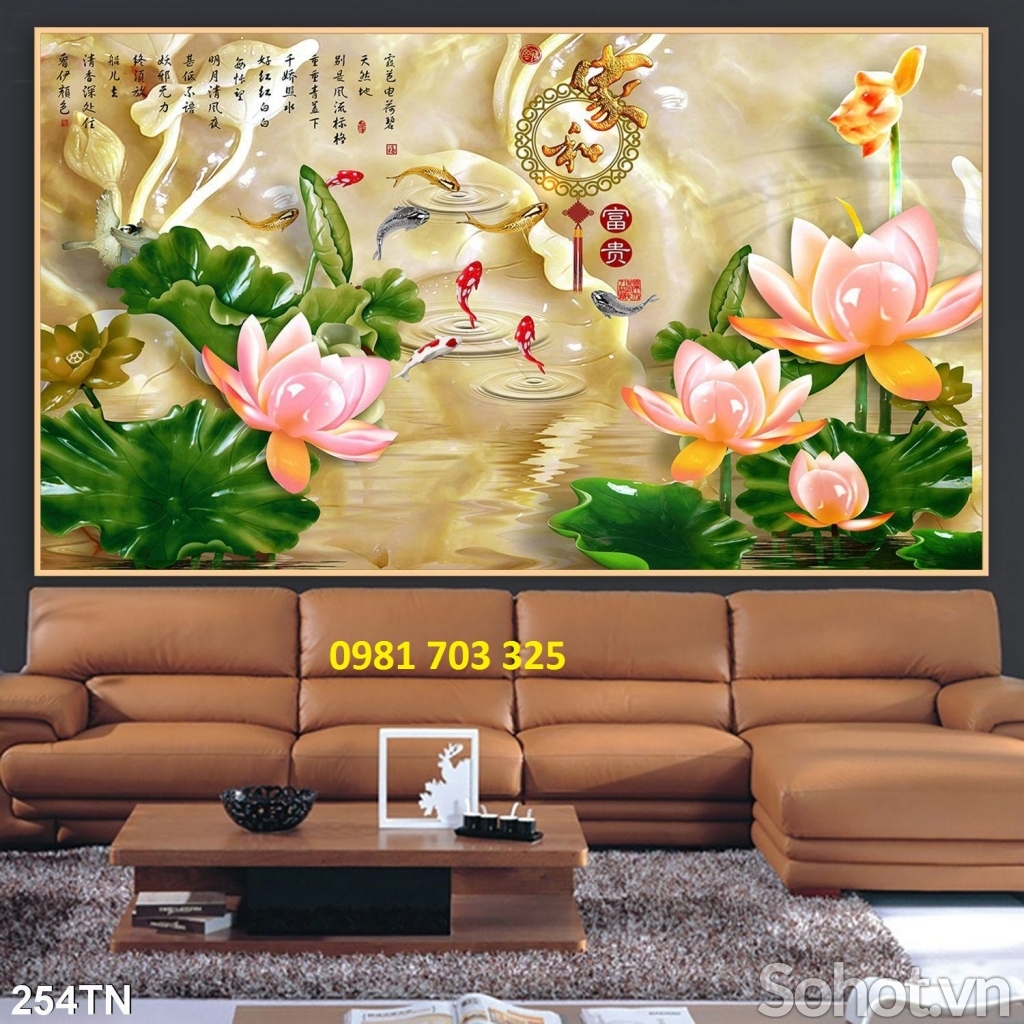tranh sứ ngọc, tranh gạch ốp tường phòng khách