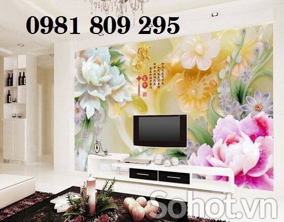 Gạch tranh 3d sứ ngọc mẫu đơn