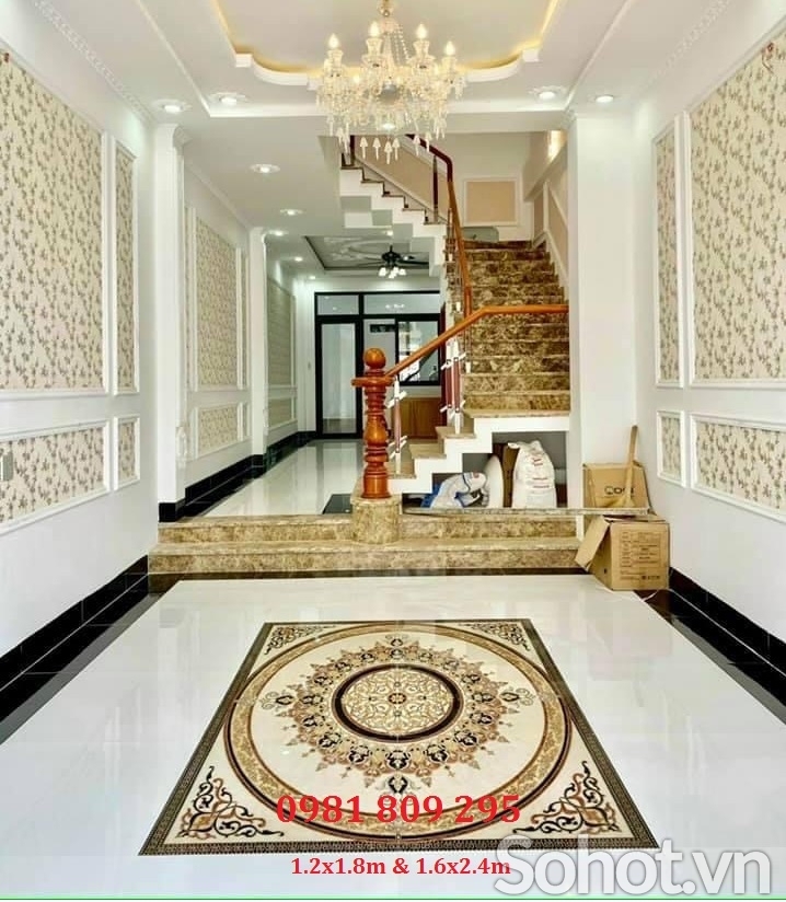 Gạch thảm phòng khách khắc kim