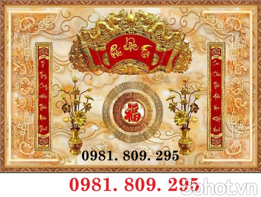 Gạch tranh ốp tường ban thờ đẹp HP338