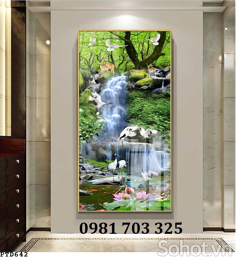 Gạch khổ đứng 3D phong cảnh đẹp