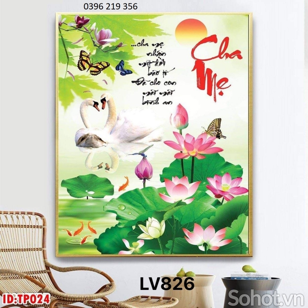 Tranh trang trí phòng khách-Tranh Cha Mẹ