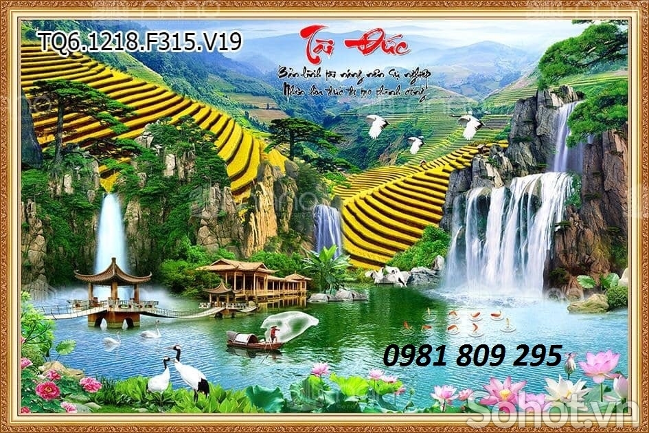 tranh 3d phong cảnh làng quê