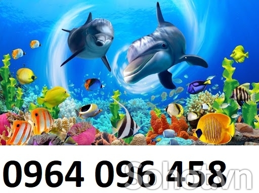 Tranh gạch 3d ốp tường cá heo đại dương - 8099CV