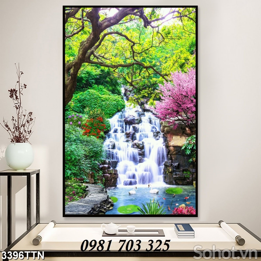 Tranh khổ đứng-  tranh gạch men phong cảnh ốp tường