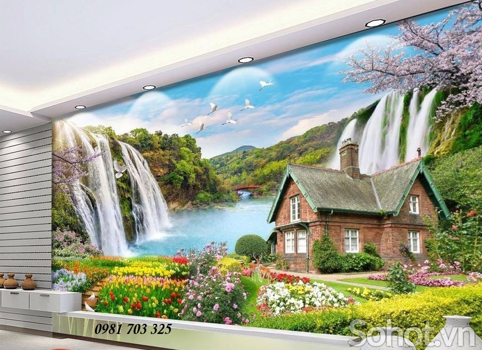 Tranh gạch 3D phong cảnh trang trí phòng khách