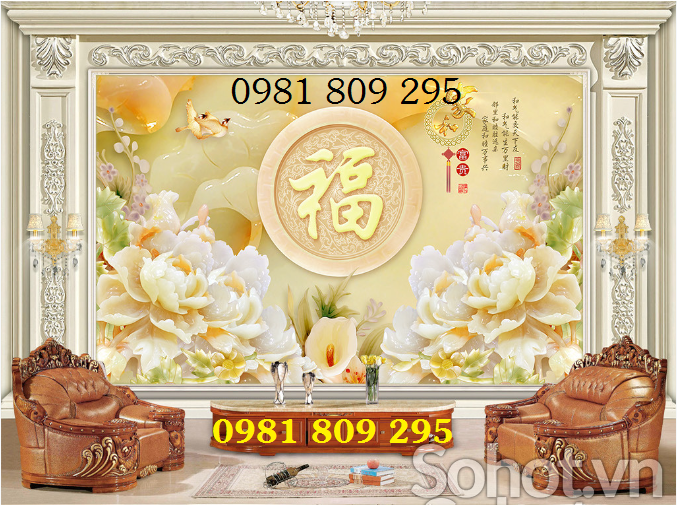 Gạch 3d mẫu đơn sứ ngọc