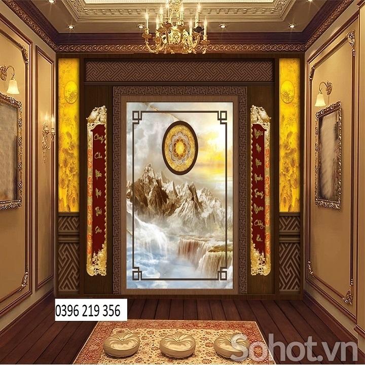 Tranh gạch men 3d Phòng Thờ phong thủy