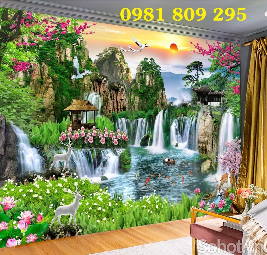 Gạch 3d phong cảnh , tranh thiên nhiên HP093