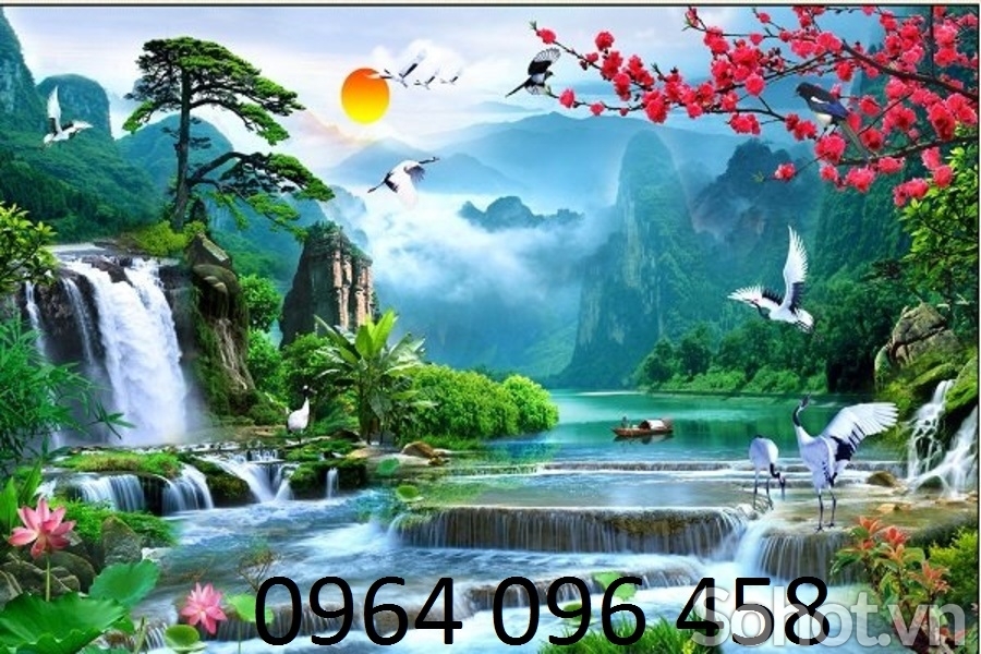 Tranh 3d - tranh gạch 3d sơn thủy hữu tình - NBV87