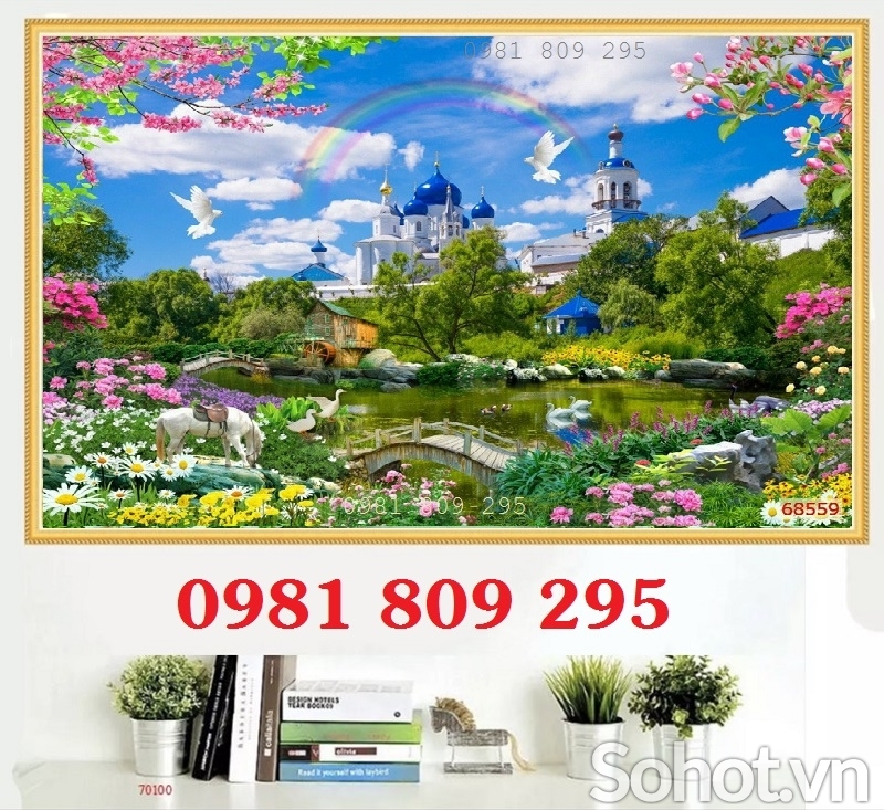 Tranh gạch men phòng khách đẹp