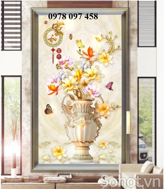 Gạch tranh bình hoa