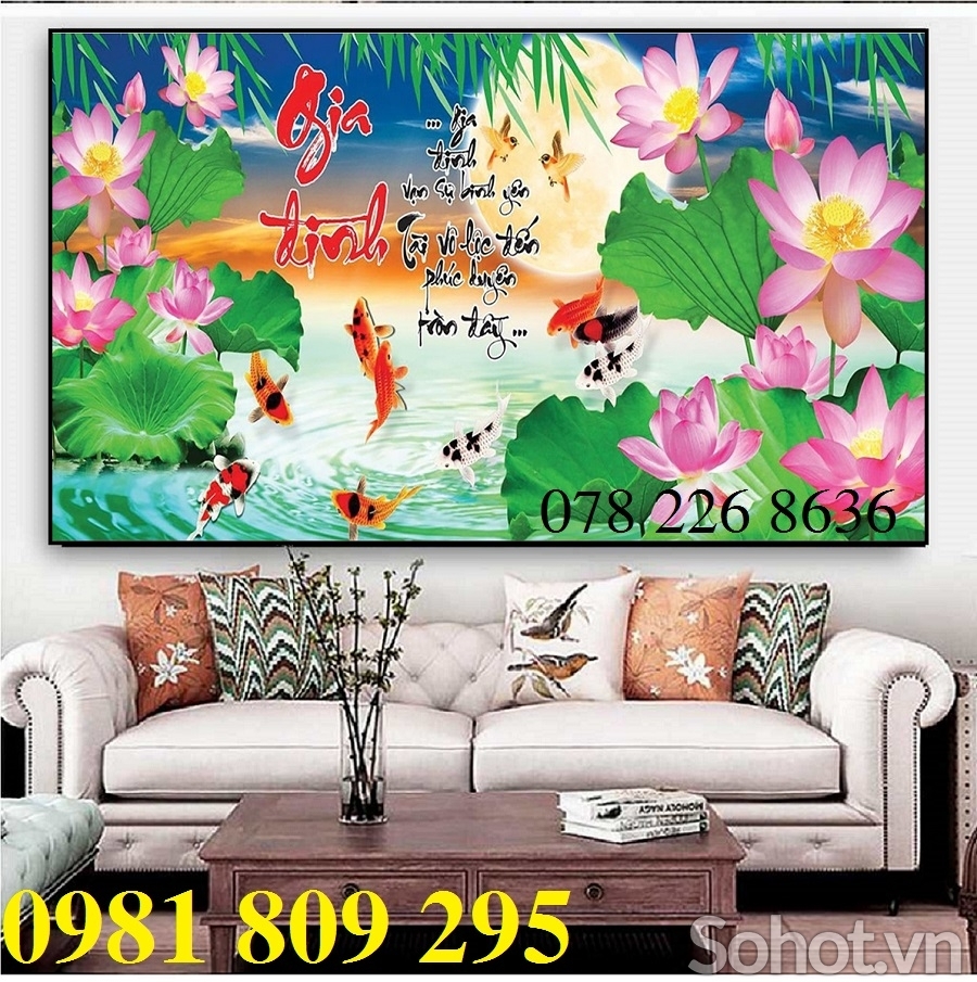 Gạch tranh 3d - tranh 3d cá chép phong thủy