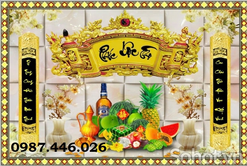 Tranh gạch men phòng thờ HP283