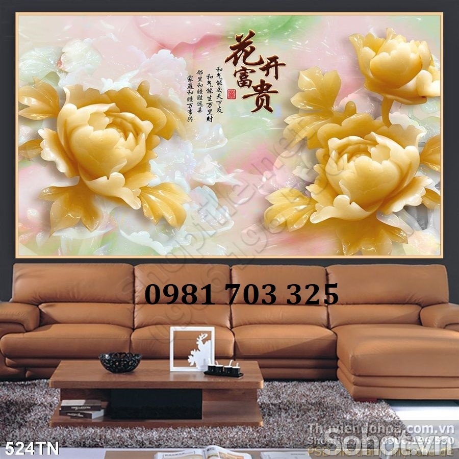 Gạch tranh 3d đẹp tùng hạc