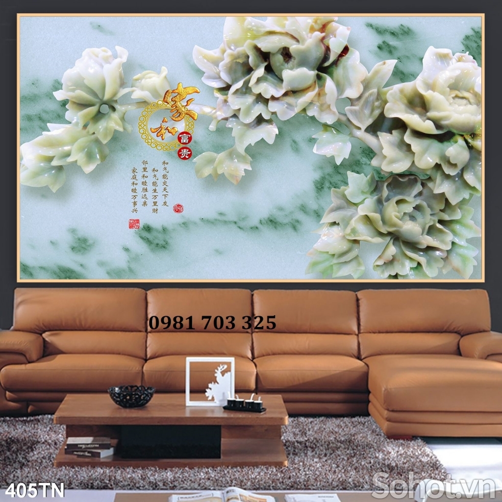 Tranh gạch sứ ngọc 3D dán tường