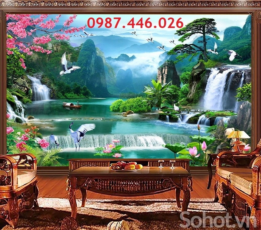 Gạch 3d tranh gạch thác nước HP8233