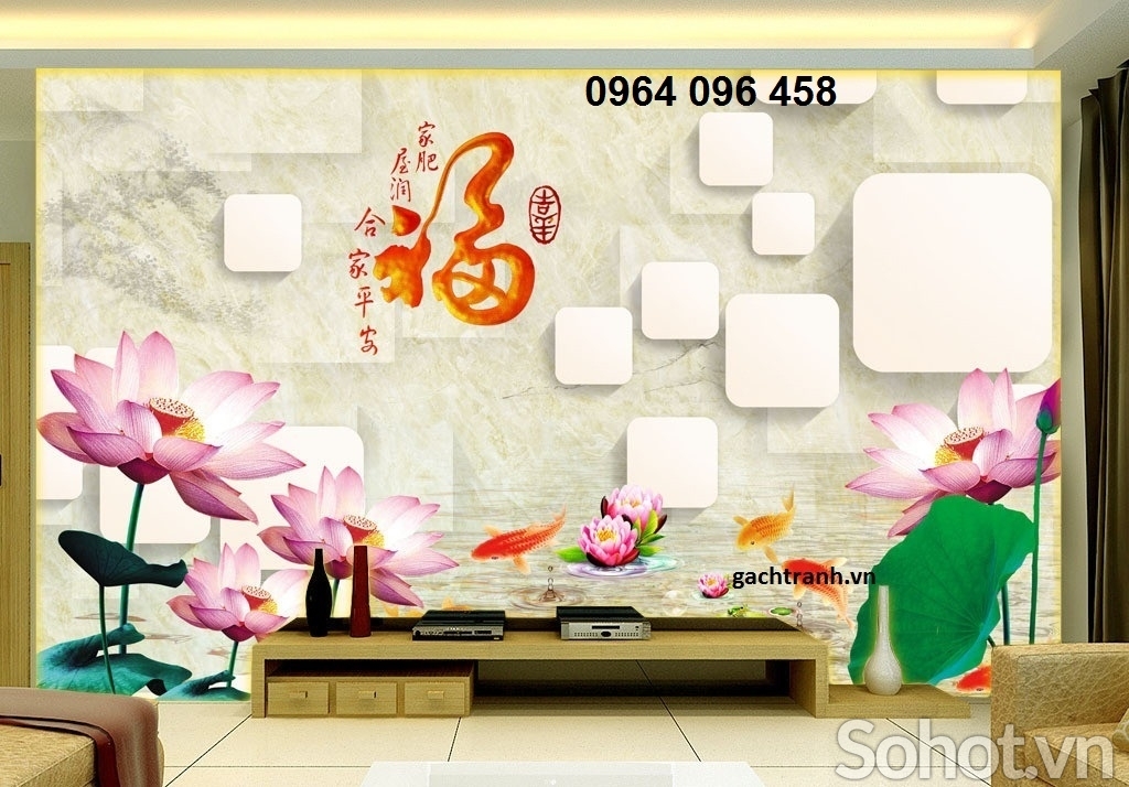 Tranh gạch 3d ốp tường phòng khách đẹp -NM89