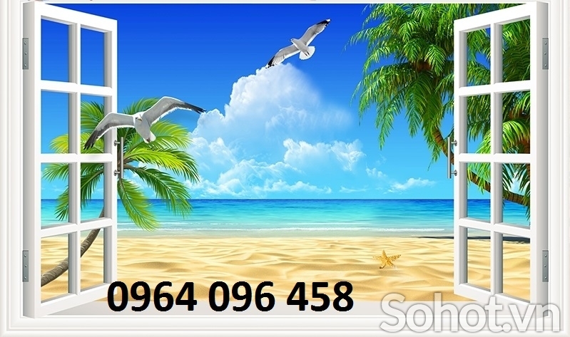 Tranh gạch 3d ốp tường tranh cửa sổ - SH844