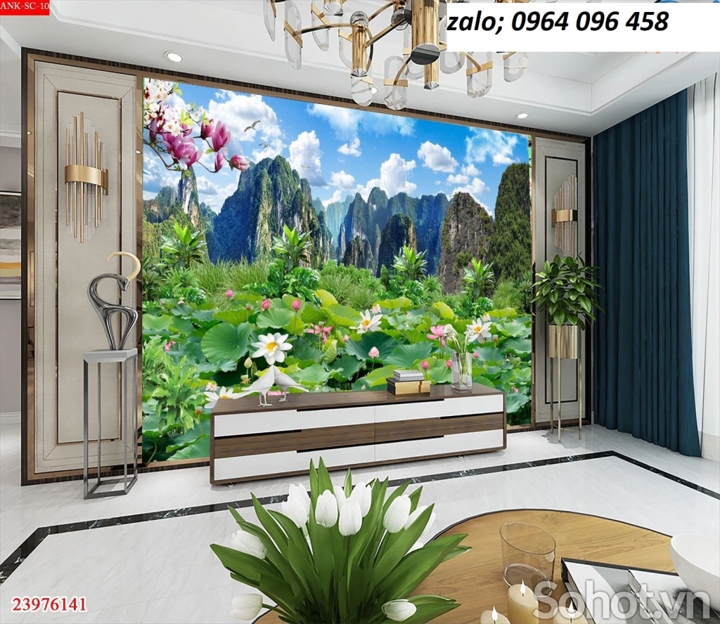 Tranh gạch 3d hoa sen - 4CVXB