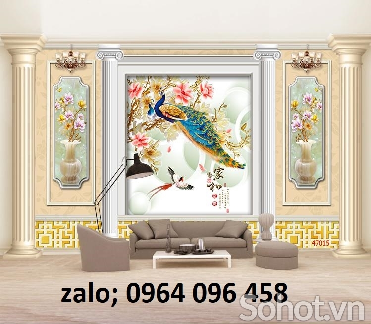 Tranh gạch 3d chim công - MXVV89