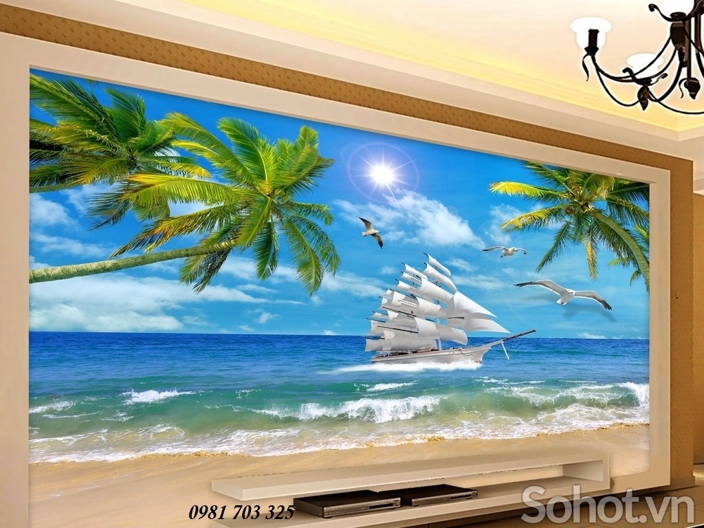 Tranh gạch 3D thuận buồm xuôi gió