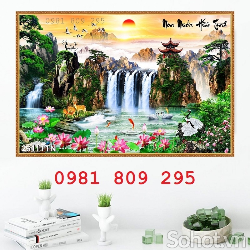 Mẫu gạch tranh thiên nhiên giao hòa 3d