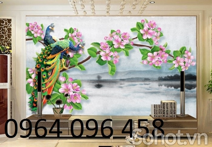 Mẫu tranh gạch 3d phong thủy phòng khách - KLL09