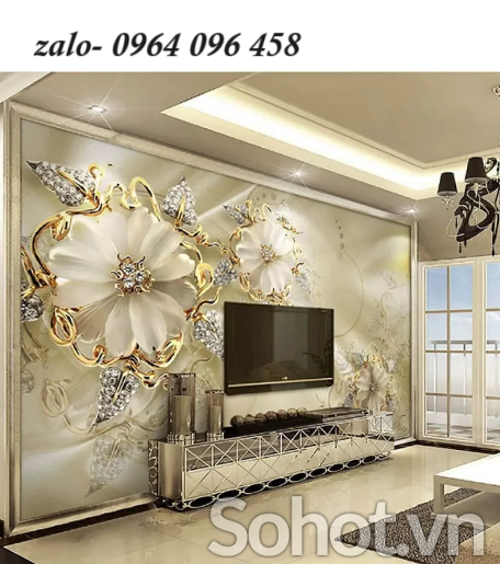 Tranh gạch 3d dán tường phòng khách - XC43