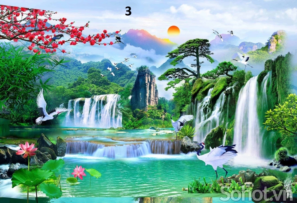 Tranh phòng khách - tranh gạch 3d phòng khách - HVCC4