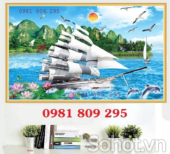 Gạch tranh thuyền buồm