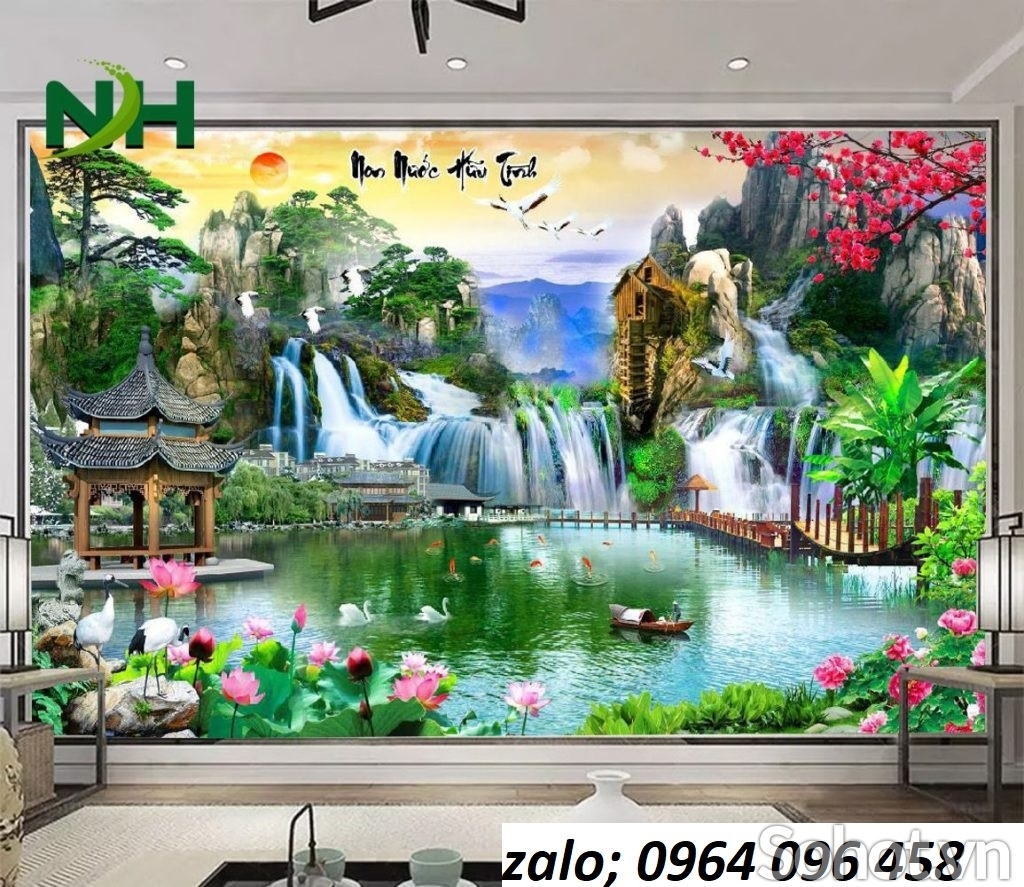 Tranh gạch phông cảnh đồng quê 3d - KCN32