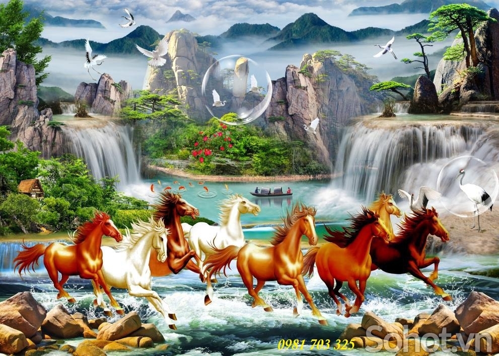 tranh 3D phong thủy mã đáo thành công