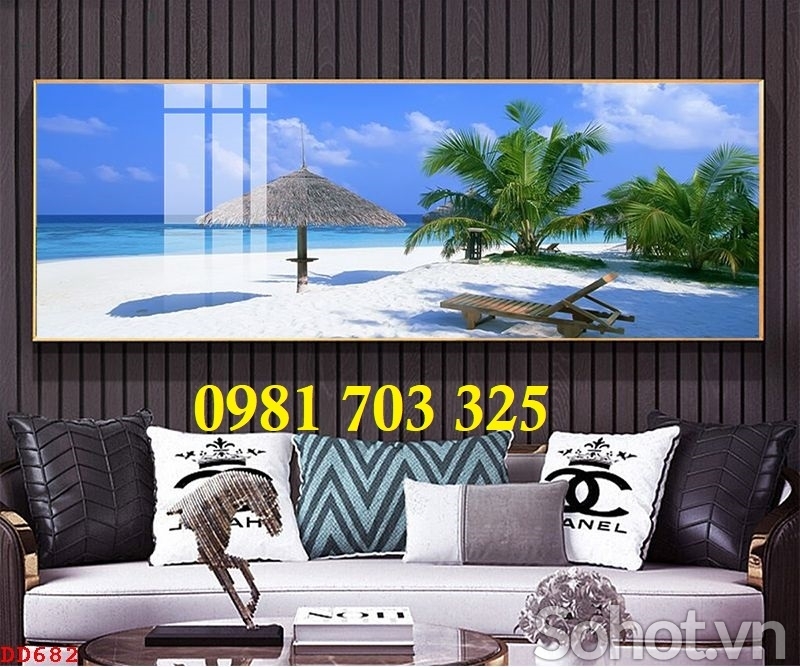 Tranh gạch 3d cảnh biển xanh