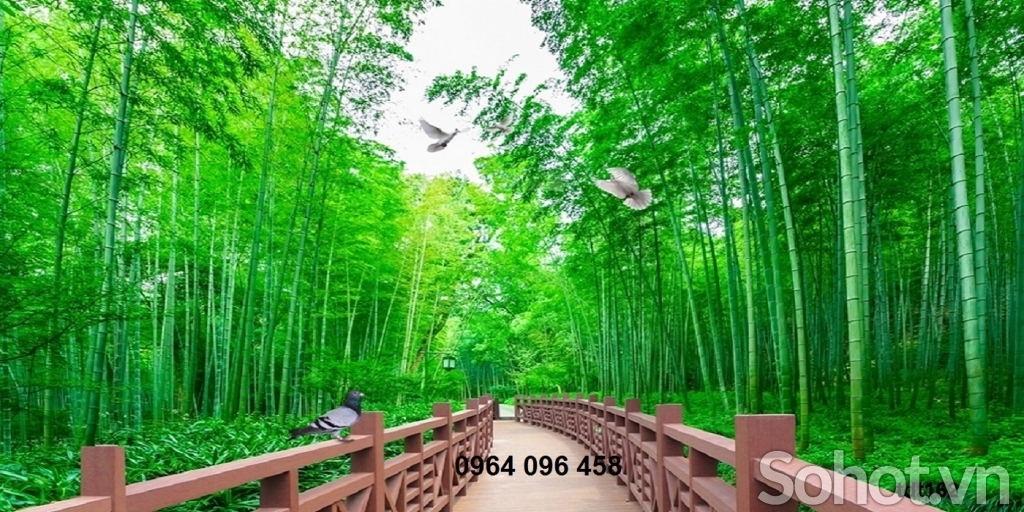 Tranh tre trúc 3d - tranh gạch 3d tre trúc - 55XN