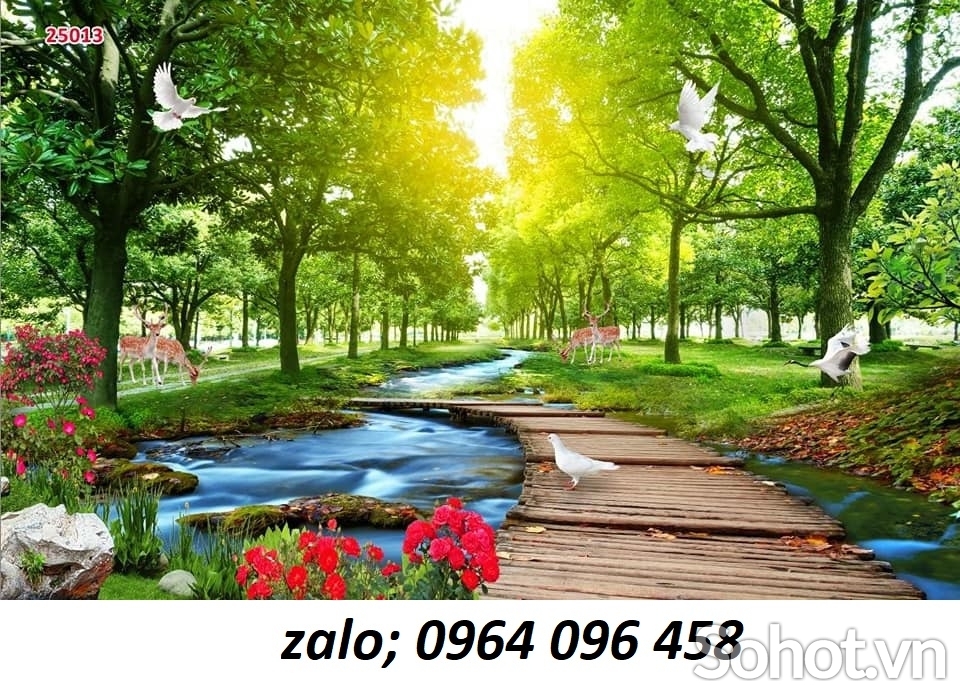 tranh sơn thủy - tranh phong cảnh - tranh gạch 3d - HNB44