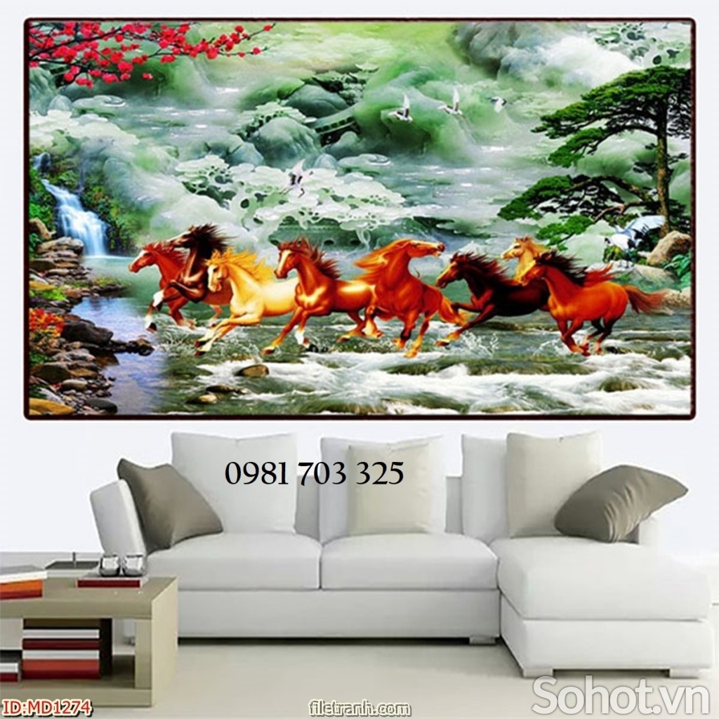 Tranh gạch phong thủy, tranh bát mã