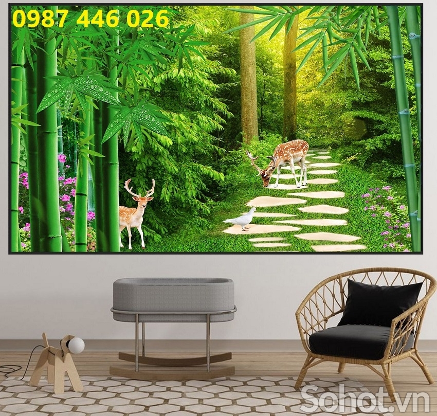 Gạch tranh 3d thiên nhiên 3d HP08283