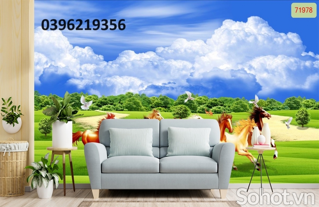 Tranh gạch 3D đẹp ngựa mã đáo