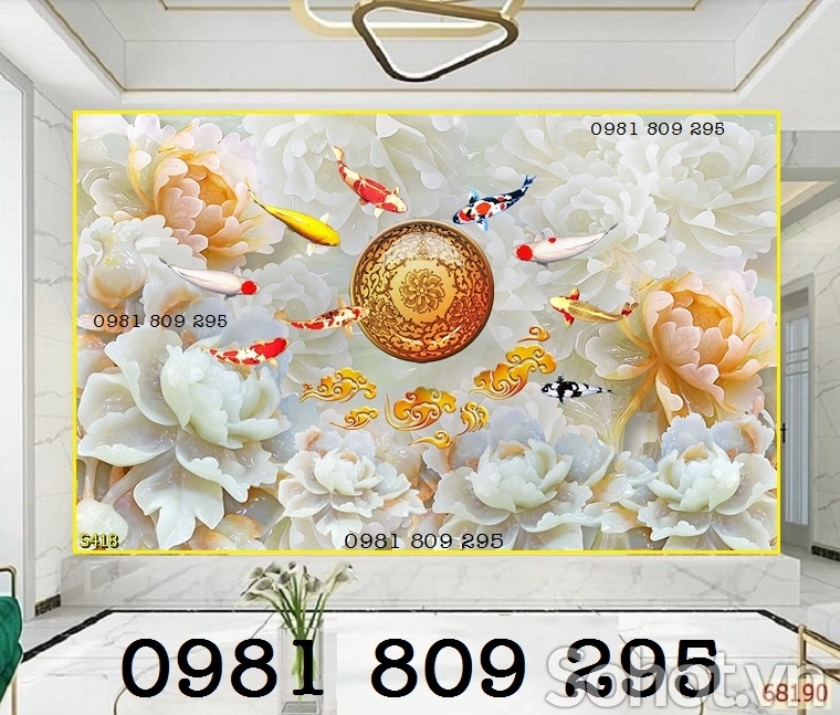 Tranh gạch - cá chép , cửu ngư