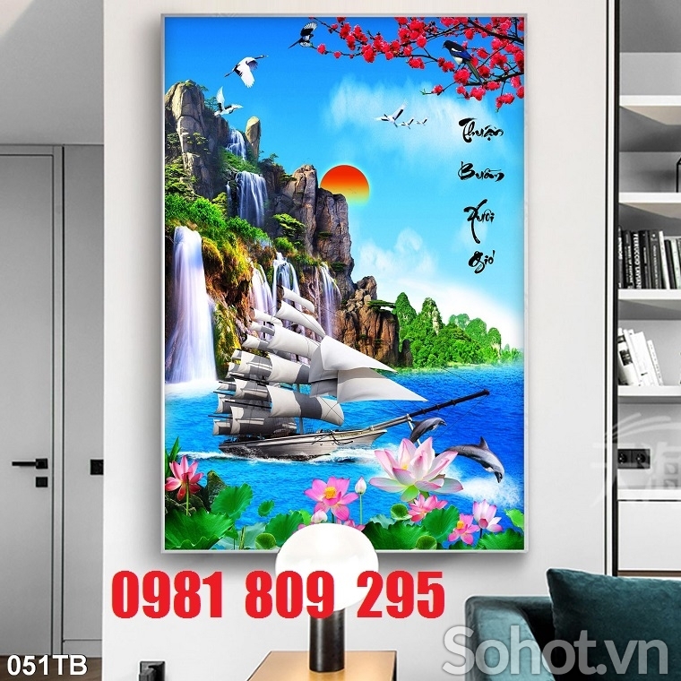 Tranh gạch men thuận buồm xuôi gió HP6399