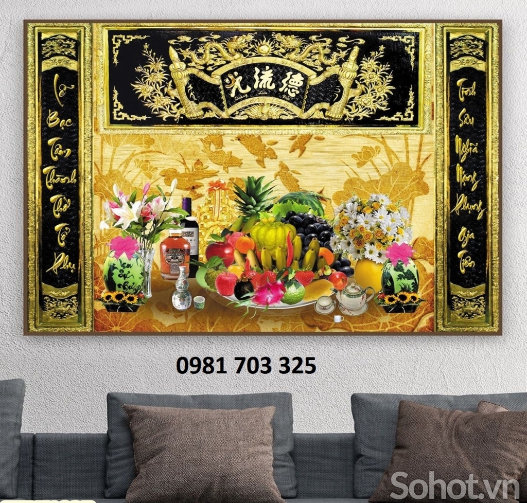 Gạch tranh phòng thờ-gạch ốp tường