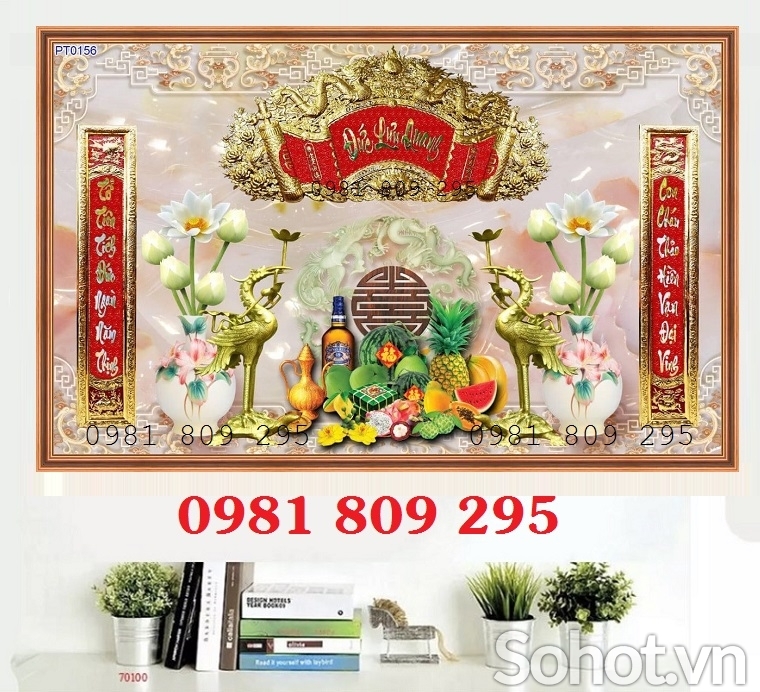 Gạch 3d câu đối , tranh gạch ban thờ
