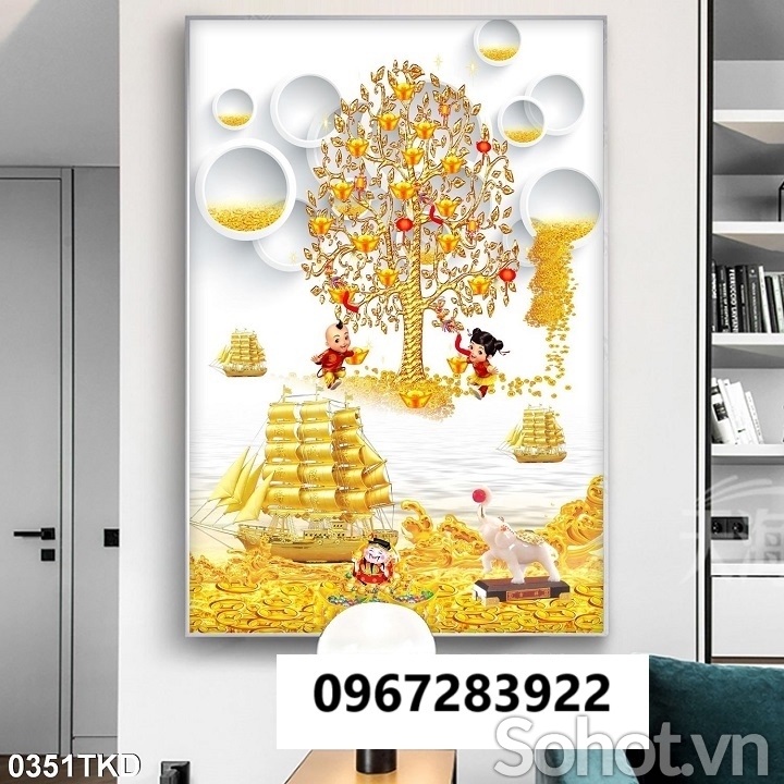 Tranh gạch tài lộc trang trí