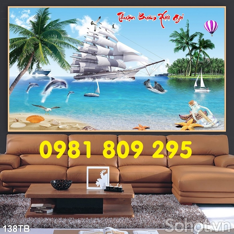 Gạch tranh thuận buồm xuôi gió 3d