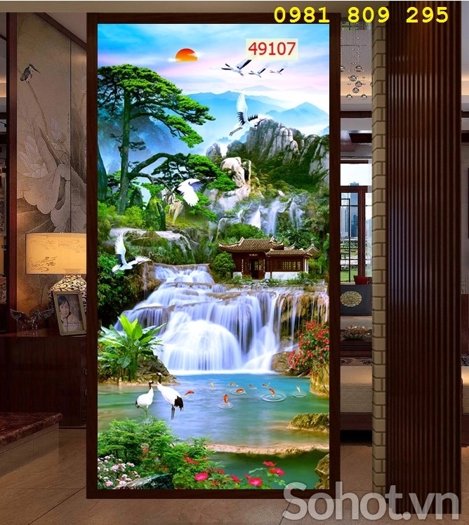 Gạch tranh 3d - tranh gạch men sơn thủy HP7565