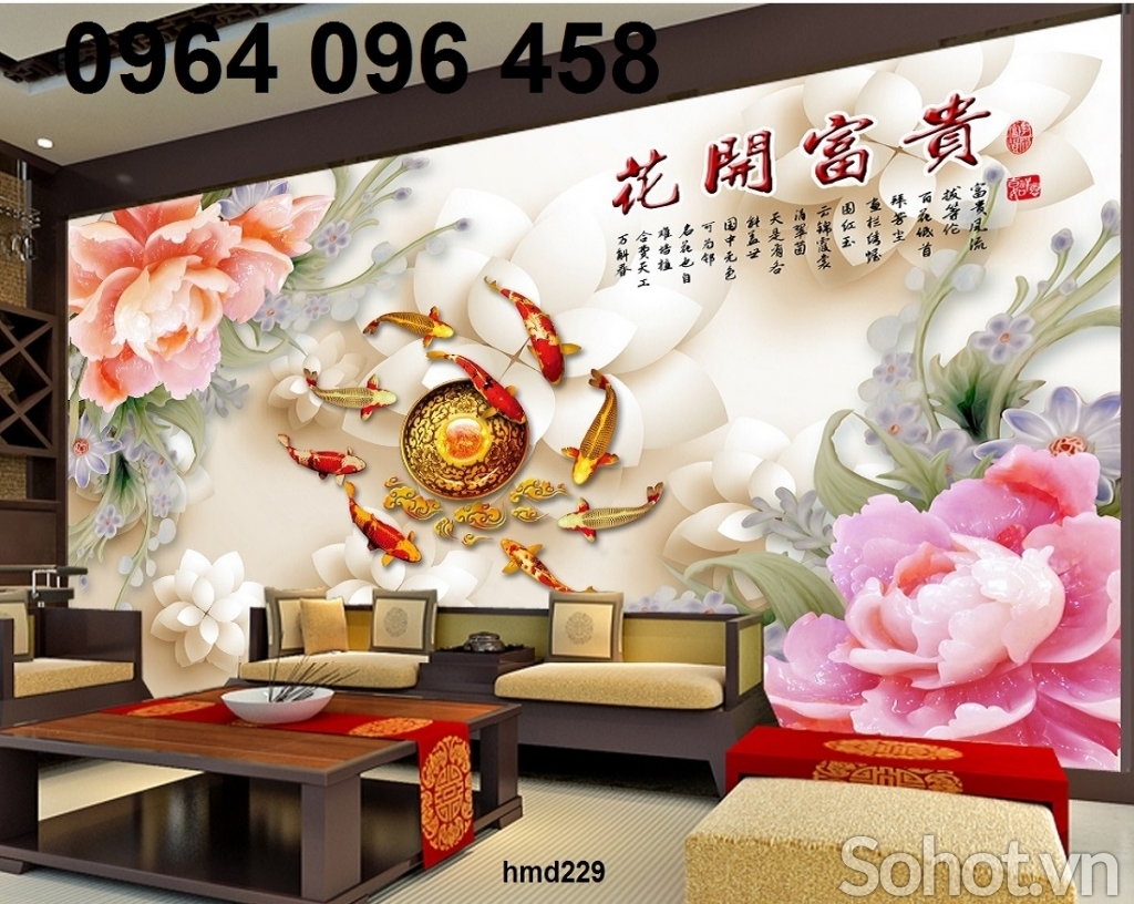 Tranh phong thủy 3d - tranh gạch 3d phong thủy - 322QN