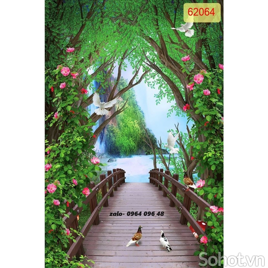 Tranh gạch 3d phong cảnh khổ đứng - ALK64