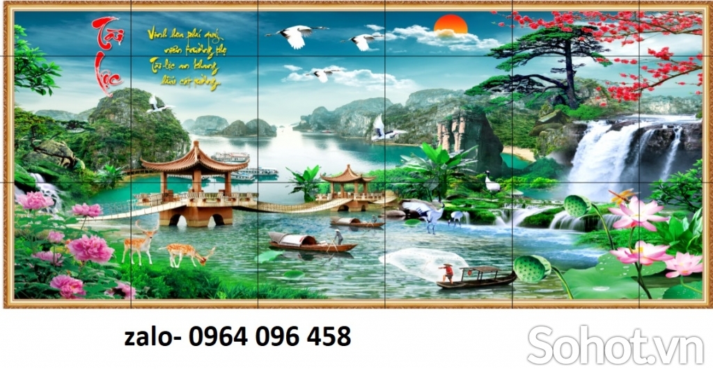 Gạch tranh 3d - tranh gạch 3d phong cảnh - HN800