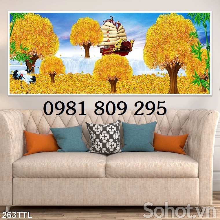 Tranh kim tiền trang trí tường 3D GP976
